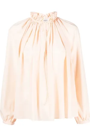 Lanvin Blouses & Shirts, Dames, Oranje, M, Pastelroze Crêpe Blouse
