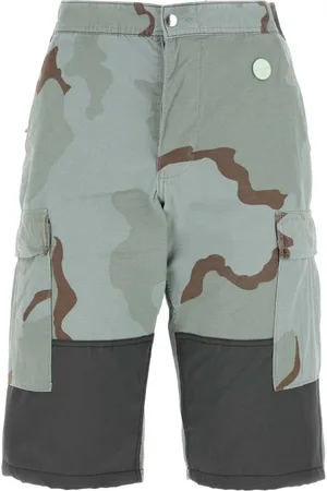 OAMC Korte broeken, Heren, Groen, S, Nylon, Gedrukte nylon blend Bermuda shorts