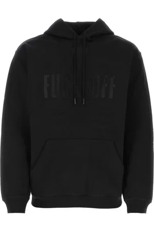 VTMNTS Sweatshirts & Hoodies, Heren, Zwart, M, Katoen, Zwart stretch katoenen sweatshirt