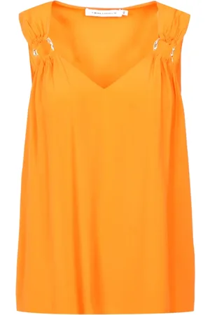 SIMONA CORSELLINI Tops, Dames, Oranje, L, Sleeveless Tops