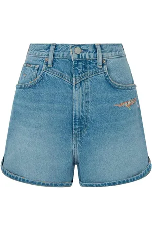 Pepe Jeans Korte broeken, Dames, Blauw, W25, Denim, Denim Shorts