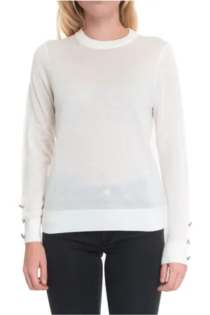 Michael Kors Truien, Dames, Wit, S, Truien met ronde hals