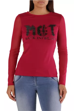 Met Dames Lange mouw - T-shirts - Rood - Dames