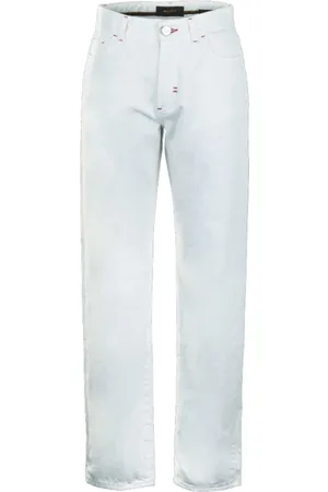 MOORER Broeken, Dames, Wit, 2Xs, Denim, Rechte broek