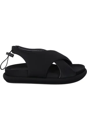Gia Borghini Schoenen, Dames, Zwart, 40 EU, Leer, Flat Sandalen