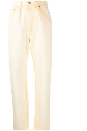 Alberta Ferretti Jeans, Dames, Geel, XS, Denim, Straight Jeans