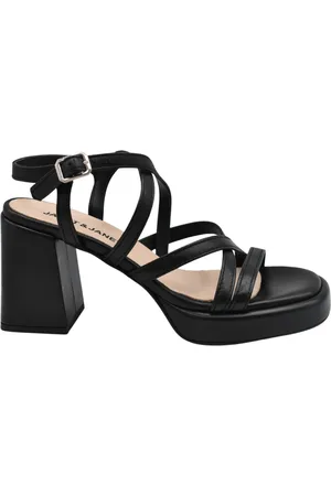 Janet&Janet Schoenen, Dames, Zwart, 39 EU, High Heel Sandalen