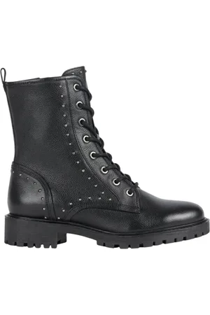 Geox Schoenen, Dames, Zwart, 37 EU, Leer, Hoara Booties