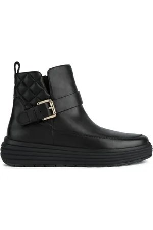 Geox Schoenen, Dames, Zwart, 36 EU, Leer, Enkel laarzen