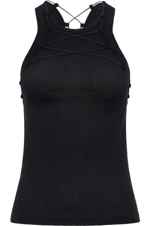 DION LEE Tops, Dames, Zwart, S, Katoen, Sleeveless Tops