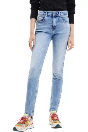 Desigual Dames Slim - Skinny Jeans - Blauw - Dames