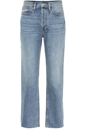 RE/DONE Broeken, Dames, Blauw, W28, Jeans High Rise Fornepipe