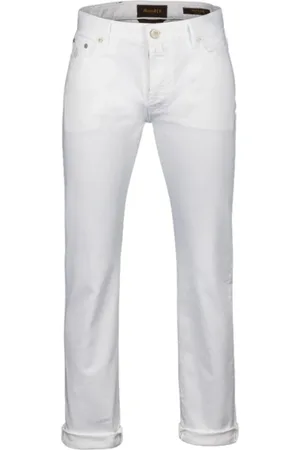 MOORER Broeken, Heren, Wit, W33, Denim, Broeken