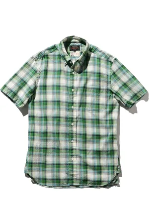 Beams Overhemden, Heren, Groen, S, Katoen, Short Sleeve Shirts