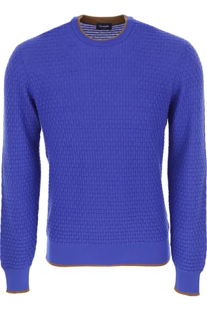 DRUMOHR Truien, Heren, Blauw, L, Round-neck Truien