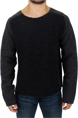 Costume National Truien, Heren, Grijs, M, Wol, wool crewneck sweater