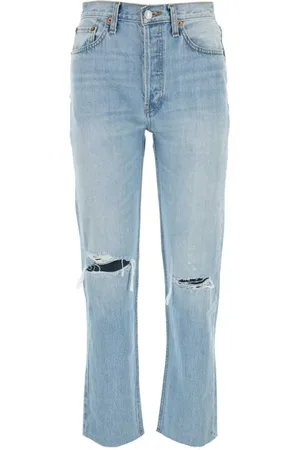 RE/DONE Jeans, Dames, Blauw, W27, Denim, Straight Jeans