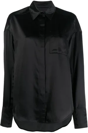 KRIZIA Blouses & Shirts, Dames, Zwart, S, Satijn, Shirts