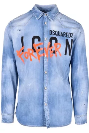 Dsquared2 Heren Denim Overhemden - Spijkeroverhemden - Blauw - Heren