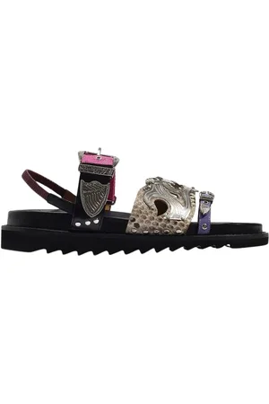 TOGA PULLA Schoenen, Dames, Zwart, 36 EU, Leer, Flat Sandalen