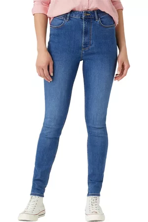 Wrangler Dames Skinny - Skinny Jeans - Blauw - Dames