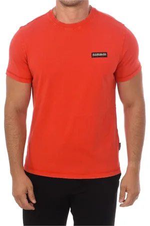 Napapijri Tops, Heren, Rood, M, Katoen, T-Shirts