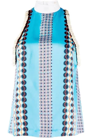 WALES BONNER Tops, Dames, Blauw, S, Sleeveless Tops