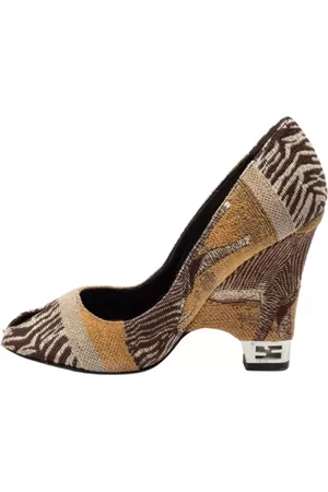Fendi Dames Vintage schoenen - Vintage schoenen - Bruin - Dames