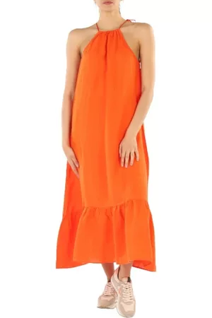 Replay Dames Lange jurken - Maxi kleedjes - Oranje - Dames