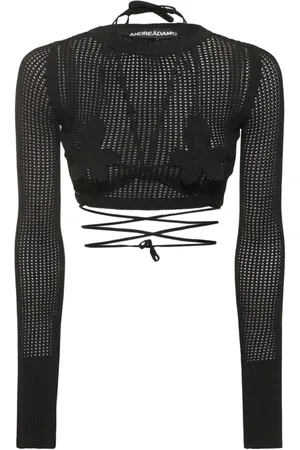 ANDREA ADAMO Tops, Dames, Zwart, S, Long Sleeve Tops