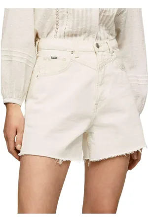 Pepe Jeans Korte broeken, Dames, Wit, W28, Katoen, Short Shorts