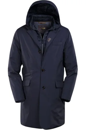 MOORER Mantels, Heren, Blauw, 4Xl, Coats