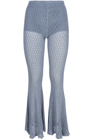 BLUMARINE Broeken, Dames, Blauw, M, Katoen, Wide Broeken
