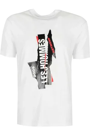 Les Hommes Tops, Heren, Wit, M, Katoen, T-Shirts