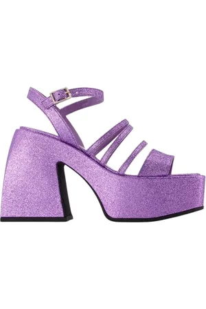NODALETO Schoenen, Dames, Paars, 36 EU, High Heel Sandalen