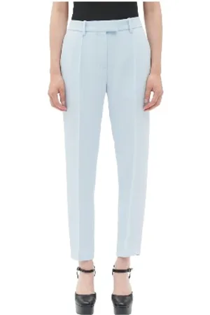 BARBARA BUI Broeken, Dames, Blauw, S, Leer, Broeken