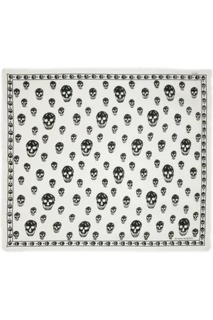 Alexander McQueen Accessoires, Dames, Wit, ONE Size, Wol, Winter Scarves