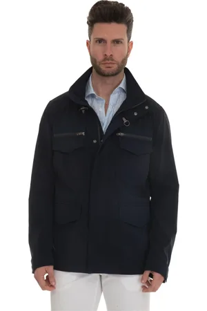 FAY Jassen, Heren, Blauw, S, Polyester, Field Jacket