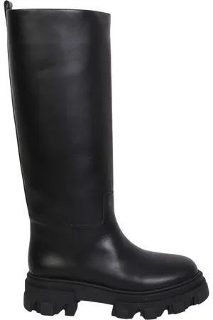 Gia Borghini Schoenen, Dames, Zwart, 41 EU, Leer, Hoge Laarzen