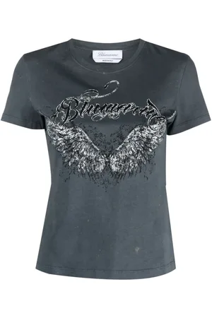 BLUMARINE Tops, Dames, Zwart, M, Katoen, T-Shirts