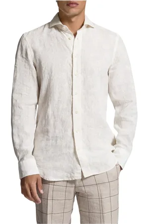 Baldessarini Overhemden, Heren, Wit, S, Linnen, Casual overhemd
