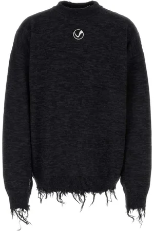 Vetements Truien, Heren, Zwart, S, Wol, Trui met ronde hals