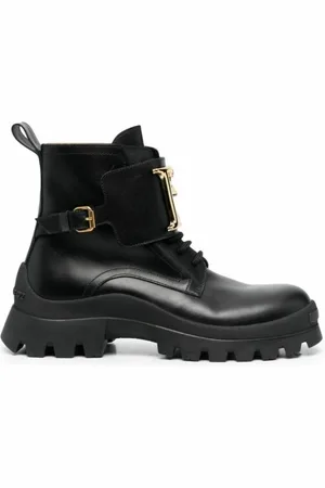 Dsquared2 Schoenen, Dames, Zwart, 37 EU, Leer, D2 Statement Enkellaarsjes