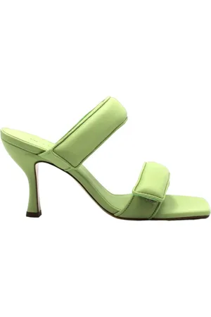 Gia Borghini Schoenen, Dames, Groen, 36 EU, Leer, High Heel Sandalen Heeled Mules