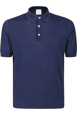 ELEVENTY Tops, Heren, Blauw, M, Katoen, Polo Shirt