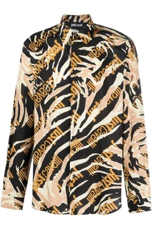 Roberto Cavalli Overhemden, Heren, Veelkleurig, M, Katoen, Overhemd