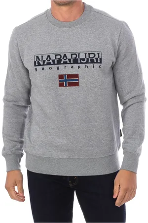 Napapijri Sweatshirts & Hoodies, Heren, Grijs, M, Katoen, Sweatshirt