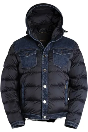 MOORER Jassen, Heren, Blauw, L, Denim, Bomber Jassen