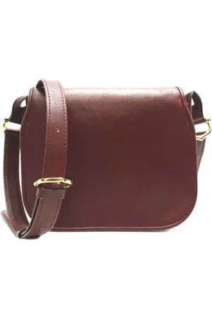 Cartier Pre-owned, Dames, Rood, ONE Size, Leer, Tweedehands leren schoudertassen