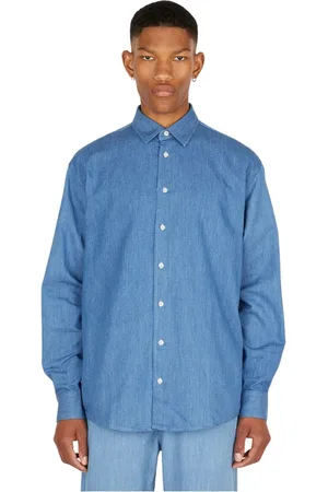 Soulland Overhemden, Heren, Blauw, M, Katoen, Overhemd